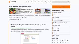Aetna Senior Products Agent Login