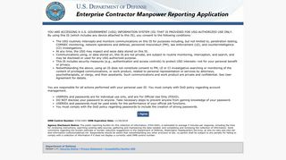Enterprise Contractor Manpower Reporting Application: Disclaimer
