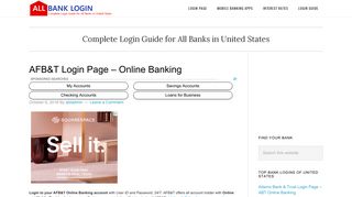 AFB&T Login Page – Online Banking - All Bank Login