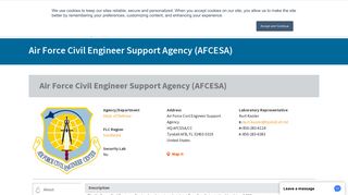 Air Force Civil Engineer Support Agency (AFCESA) | Federal Labs