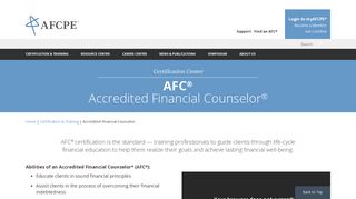 Accredited Financial Counselor - Afcpe