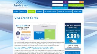 Visa Credit Cards - Andrews Federal Credit Union