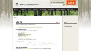 Log In - The American Forest Foundation