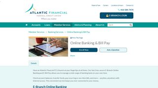 Online Banking & Bill Pay | Atlantic Financial Federal Credit Union