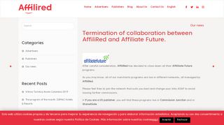 Termination of collaboration between AffiliRed and Affiliate Future ...