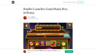 Rambo Launches GameMania Beta in Kenya – Viola – Medium