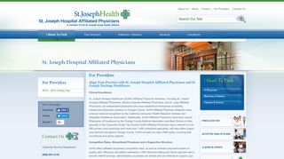 St. Joseph Hospital Affiliated Physicians - For Providers