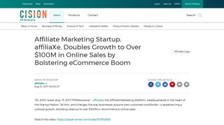 Affiliate Marketing Startup, affiliaXe, Doubles Growth to Over $100M in ...