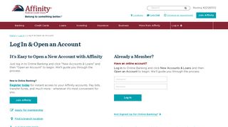 Log In & Open an Account - Affinity Federal Credit Union