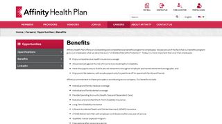 Careers | Opportunities | Benefits - Affinity Health Plan