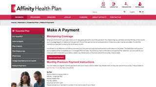 Members | Essential Plan | Make A Payment - Affinity Health Plan