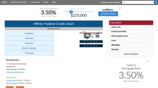 Affinity Federal Credit Union - Basking Ridge, NJ - Credit Unions Online