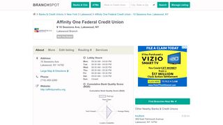 Affinity One Federal Credit Union - 10 Sessions Ave (Lakewood, NY)