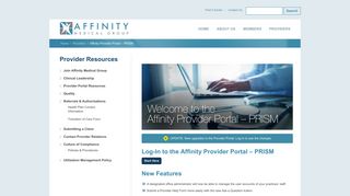 Affinity Provider Portal – PRISM « « Affinity Medical GroupAffinity ...
