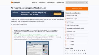 Air Force Fitness Management System Login