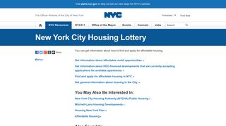 New York City Housing Lottery | City of New York - NYC.gov