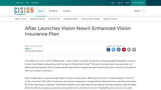 Aflac Launches Vision Now® Enhanced Vision Insurance Plan