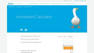 Aflac Investor Information | Aflac – Investment Calculator