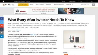 What Every Aflac Investor Needs To Know -- The Motley Fool