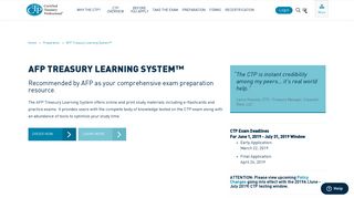 AFP Treasury Learning System | CTP - Certified Treasury Professional