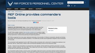 AEF Online provides commanders tools > Air Force's Personnel ...