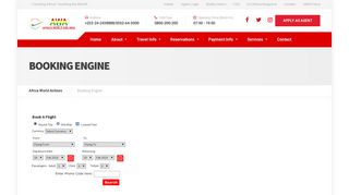Booking Engine - Africa World Airlines