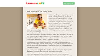 South African Dating Sites - AfricanLove.com