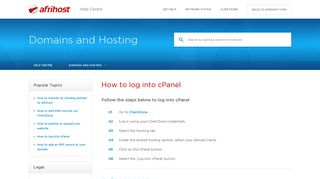 How to log into cPanel | Domains and Hosting | Afrihost Help Centre
