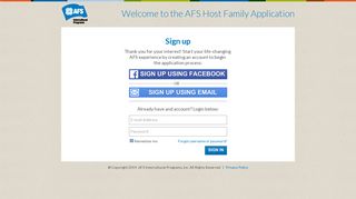 AFS Host Family Portal: Login - AFS Global