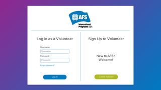 Login - Volunteer Registration | AFSUSA - AFS Global [AFS-USA]