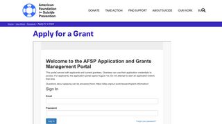 Apply for a Grant — AFSP