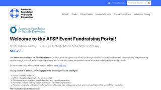 the AFSP Event Fundraising Portal! - AFSP.DonorDrive.com.