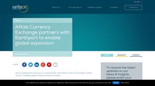 Earthport | Aftab Currency Exchange partners with Earthport to enable ...