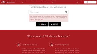 Money Transfer - Send Money Online | ACEMoneyTransfer
