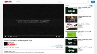 Django Tutorial #25 - Redirecting After Login - YouTube