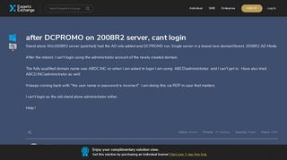 [SOLUTION] after DCPROMO on 2008R2 server, cant login