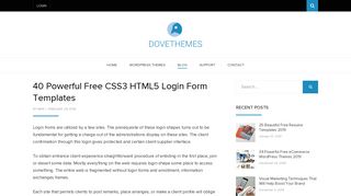 40 Powerful Free CSS3 HTML5 Login Form Templates - DoveThemes