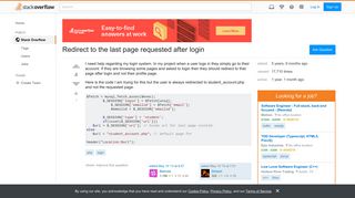 Redirect to the last page requested after login - Stack Overflow
