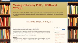 Redirect the user to Login page , SESSIONs - Making website by PHP ...