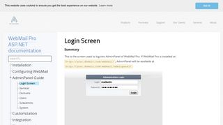 Login Screen - WebMail Pro ASP.NET documentation - AfterLogic