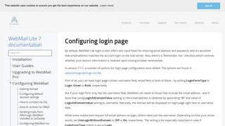 Configuring login page - WebMail Lite documentation - AfterLogic