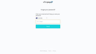 Forgot your password? - Afterpay Merchant
