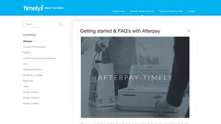 Getting started & FAQ's with Afterpay - Timely Help Docs