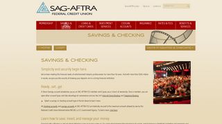 SAG-AFTRA FCU - Savings & Checking - Outperforming at Every Stage