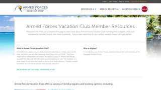 New to AFVC - Armed Forces Vacation Club