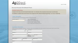 AgDirect - Account Access Enrollment
