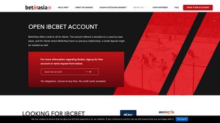 IBCbet/MAXBET agent - Open IBCbet account - BetInAsia