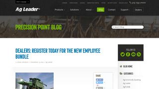 Dealers: Register Today for the New Employee Bundle - Ag Leader ...