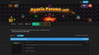 Cannot log into Agar.io with Google - Agario Forum