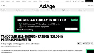 Yahoo's Ad Sell-Through Rate on its Log-in Page Has ... - Ad Age